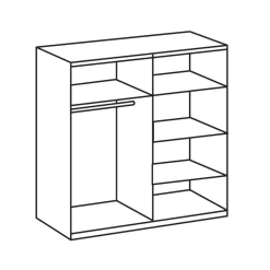Outlet Schlafzimmerschrank Rommino mit Spiegeltüren Kleiderschränke|Schränke