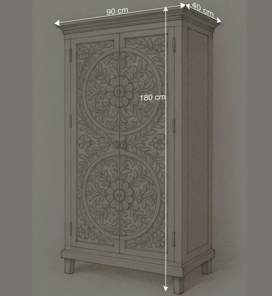 Schrank in Holz White Wash - Notana Kleiderschränke