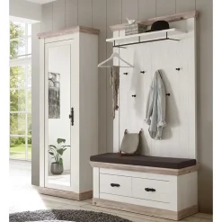 Sale Schrank mit Spiegeltür & Garderobe - Nedita (dreiteilig) Garderoben