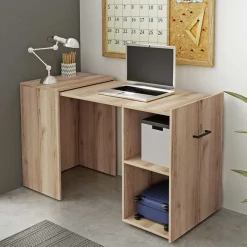 Online Schreibtisch zum Ausziehen in Eiche Optik - Vadoz Tische