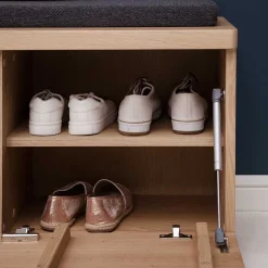 Online Schuhbank in Eiche Bianco & Grau - Arkadiuz Sitzbank