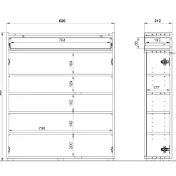 Sale Schuhschrank und Spiegel Set - Sidgarus (zweiteilig) Garderoben