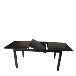 Schwarzer Gartentisch aus Aluminium & Glas - Chiano Tische