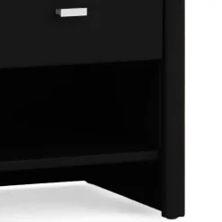 Schwarzer Nachttisch Magross mit Webstoff Bezug Kommoden