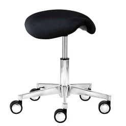 Best Schwarzer Stoff Bürohocker mit Dreh-Rollen-Gestell - Calvin Hocker