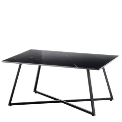 Schwarzer Wohnzimmer Sofatisch mit Marmorplatte - Anyala Tische