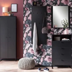 Schwarzes Flurmöbel Set - Anderian (vierteilig) Garderoben