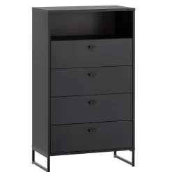 Schwarzes Flurmöbel Set - Anderian (vierteilig) Garderoben