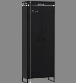 Schwarzes Flurmöbel Set - Anderian (vierteilig) Garderoben