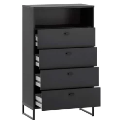 Schwarzes Flurmöbel Set - Anderian (vierteilig) Garderoben