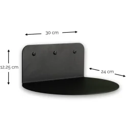 Schwarzes Hängeboard in halbrunder Form - Feliana Regale