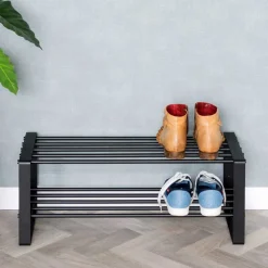 Schwarzes Schuh-Regal aus Stahl - Satroni Regale