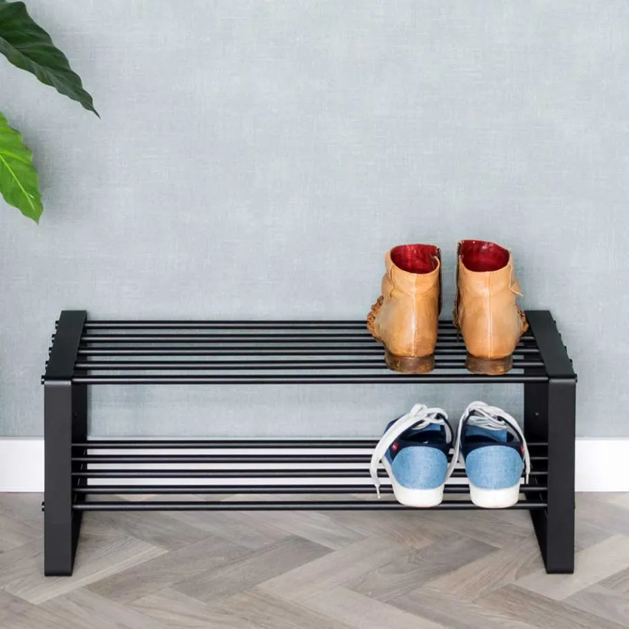Schwarzes Schuh-Regal aus Stahl - Satroni Regale