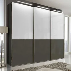 Schwebetüren Kleiderschrank in Braun & Weiß - Genre Kleiderschränke|Schränke