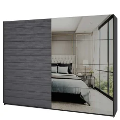 Sale Schwebetüren-Kleiderschrank in Eiche Grau - Carika Kleiderschränke|Schränke