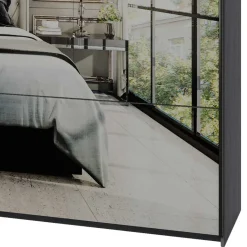 Sale Schwebetüren-Kleiderschrank in Eiche Grau - Carika Kleiderschränke|Schränke