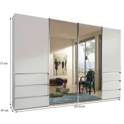 Schwebetürenkleiderschrank mit zwei Spiegeln - Galogero Kleiderschränke