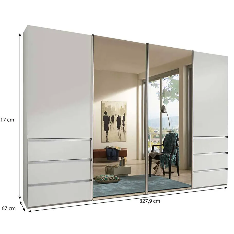 Schwebetürenkleiderschrank mit zwei Spiegeln - Galogero Kleiderschränke