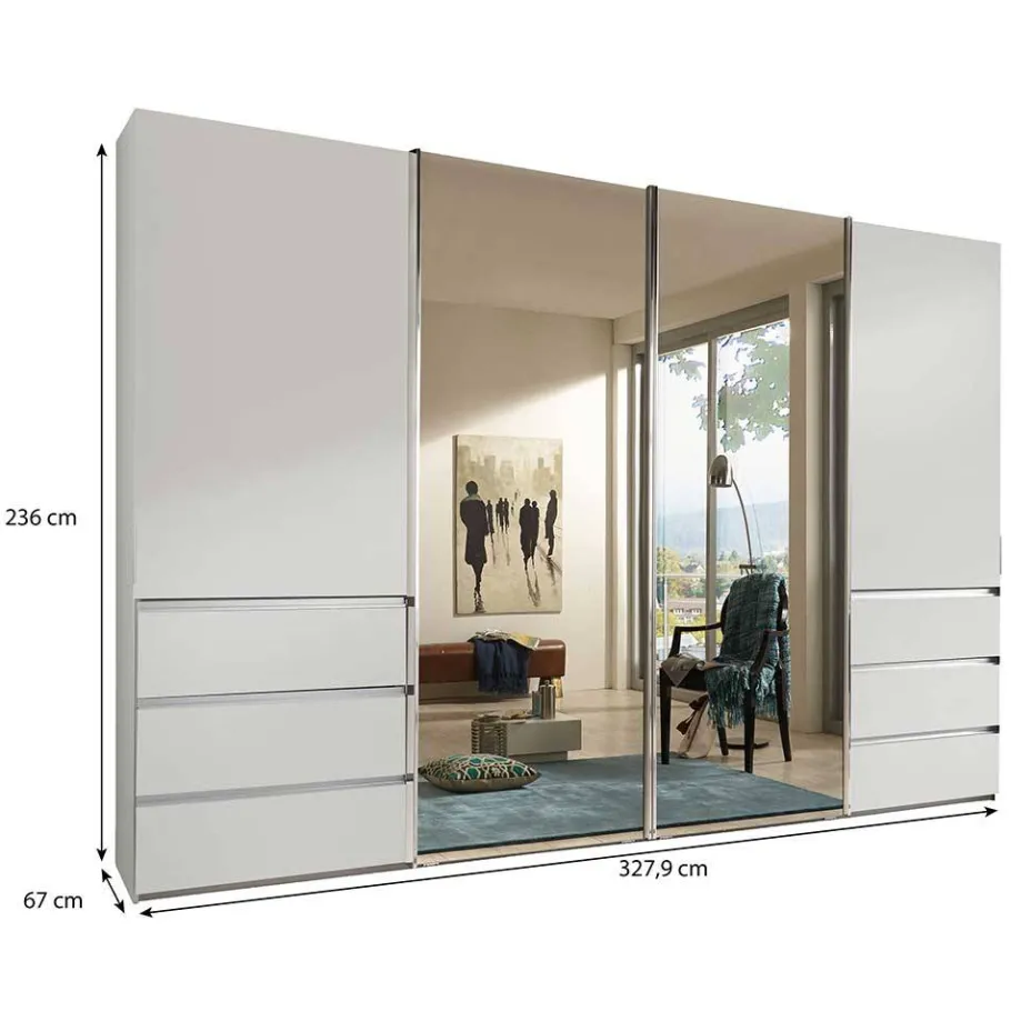 Schwebetürenkleiderschrank mit zwei Spiegeln - Galogero Kleiderschränke