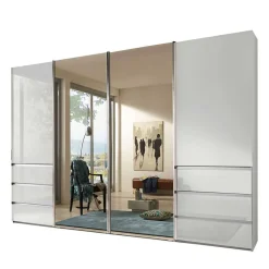 New Schwebetürenkleiderschrank mit Spiegel - Oksena Kleiderschränke