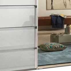 New Schwebetürenkleiderschrank mit Spiegel - Oksena Kleiderschränke