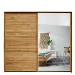 Online Schwebetürenschrank aus Wildeiche mit Spiegel - Divnoi Kleiderschränke