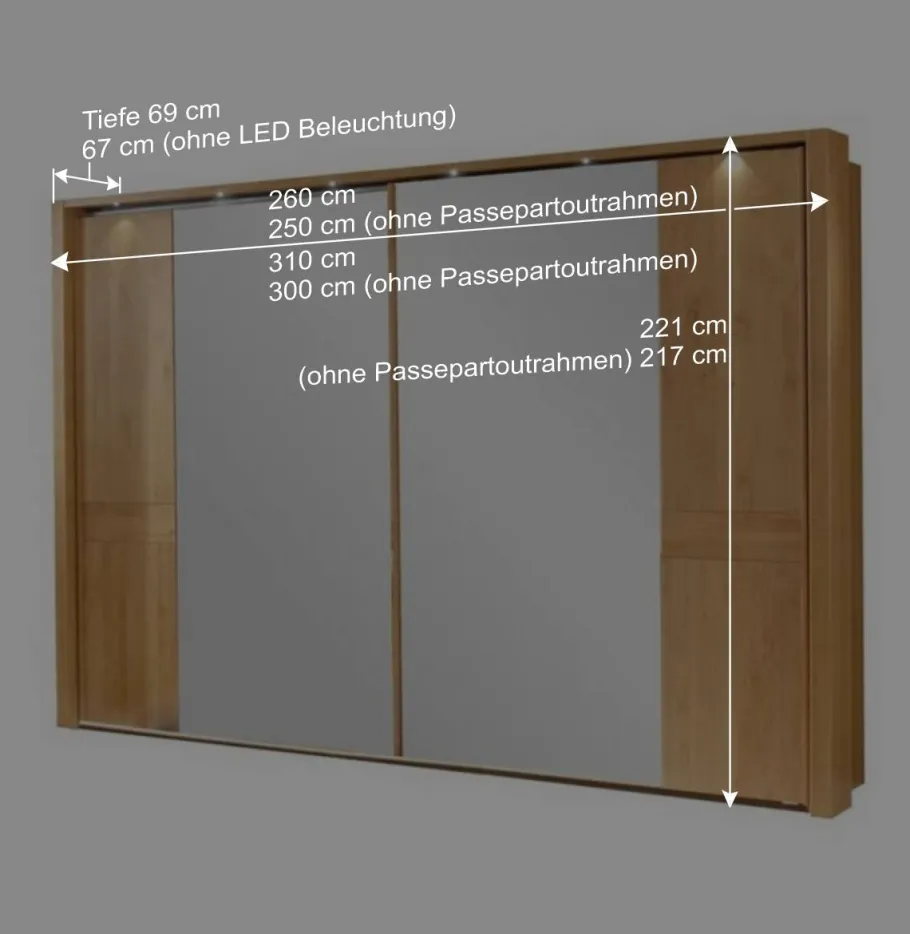 New Schwebetürenschrank Bordeaux aus Erle Kleiderschränke|Schränke