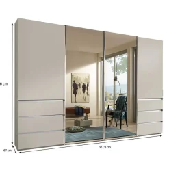 Outlet Schwebetürenschrank in Champagner - Grover Kleiderschränke|Schränke