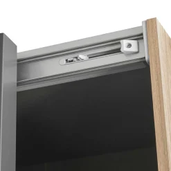 Sale Schwebetürenschrank in Grau und Wildeiche Hell - Simple Kleiderschränke|Schränke