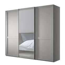 Sale Schwebetürenschrank in Hellgrau - Ridonna Kleiderschränke