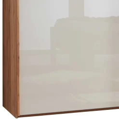 Discount Schwebetürenschrank in Kernbuche & Beige - Krofun Kleiderschränke|Schränke
