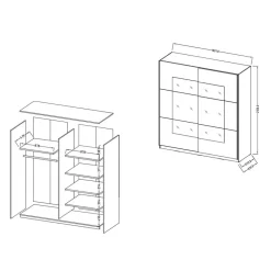 Outlet Schwebetürenschrank in Weiß mit Spiegel - Juleste Kleiderschränke|Schränke