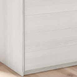 New Schwebetürenschrank in Weiß Esche Dekor - Pruducia Kleiderschränke