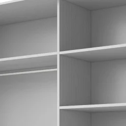 New Schwebetürenschrank in Weiß Esche Dekor - Pruducia Kleiderschränke