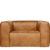 Sessel aus Recyclingleder in Braun Cognac - Baham Sessel