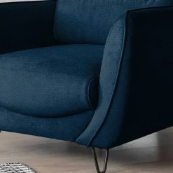 Best Sessel aus Webstoff in Dunkelblau - Berenice Sessel