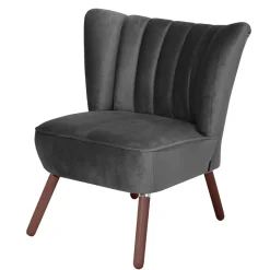 Outlet Sessel in Anthrazit und Nussbaum - Laois Sessel