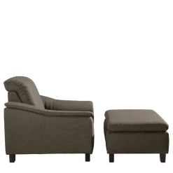 Best Sessel in Beigegrau und Nussbaum - Abecra Sessel