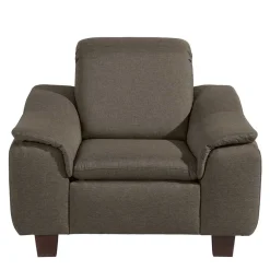 Best Sessel in Beigegrau und Nussbaum - Abecra Sessel