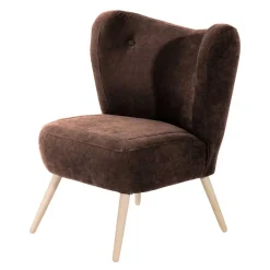 Clearance Sessel in Braun Velours und Buche - Cremana Sessel