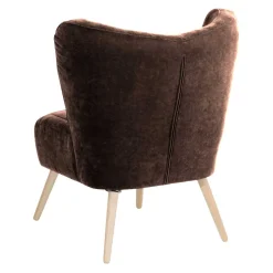 Clearance Sessel in Braun Velours und Buche - Cremana Sessel