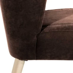 Clearance Sessel in Braun Velours und Buche - Cremana Sessel