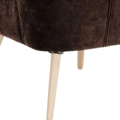 Clearance Sessel in Braun Velours und Buche - Cremana Sessel