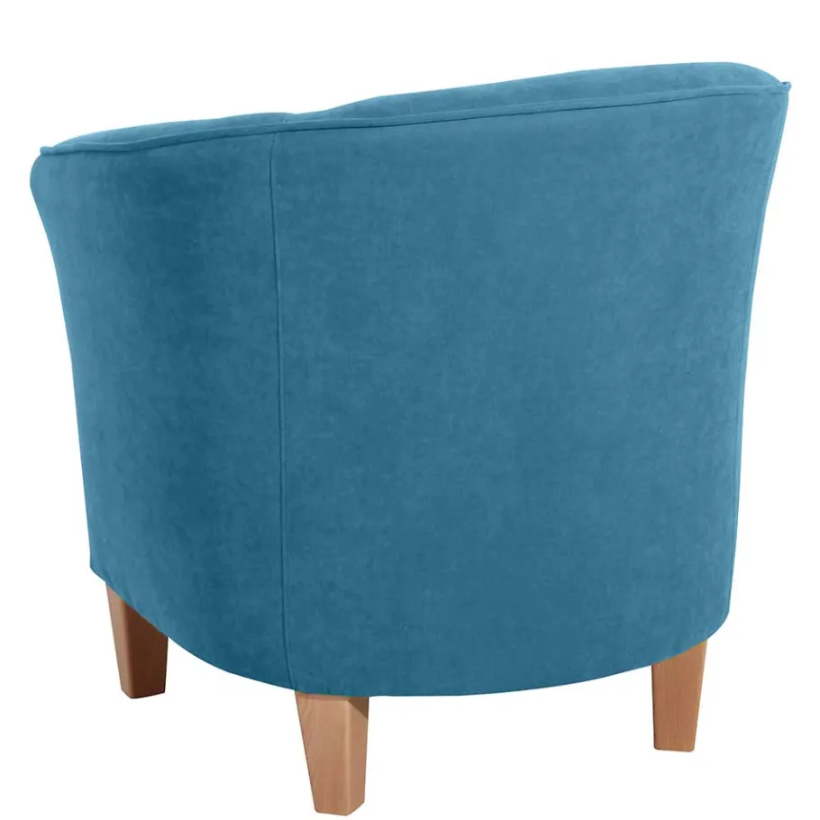 Best Sessel in Petrol Blau und Buche Natur - Kusmana Sessel