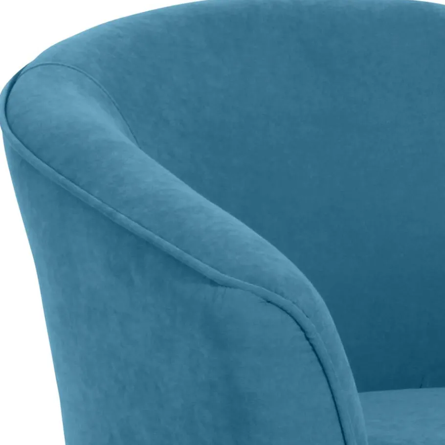 Best Sessel in Petrol Blau und Buche Natur - Kusmana Sessel