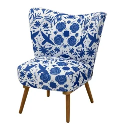 Clearance Sessel in Weiß Blau mit Blumen und Vögeln - Intiatos Sessel
