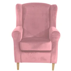 Clearance Sessel mit Ohren in Rosa Samtvelours - Cascaya Sessel