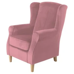 Clearance Sessel mit Ohren in Rosa Samtvelours - Cascaya Sessel