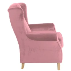 Clearance Sessel mit Ohren in Rosa Samtvelours - Cascaya Sessel