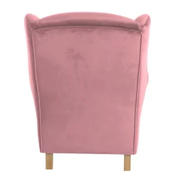 Clearance Sessel mit Ohren in Rosa Samtvelours - Cascaya Sessel